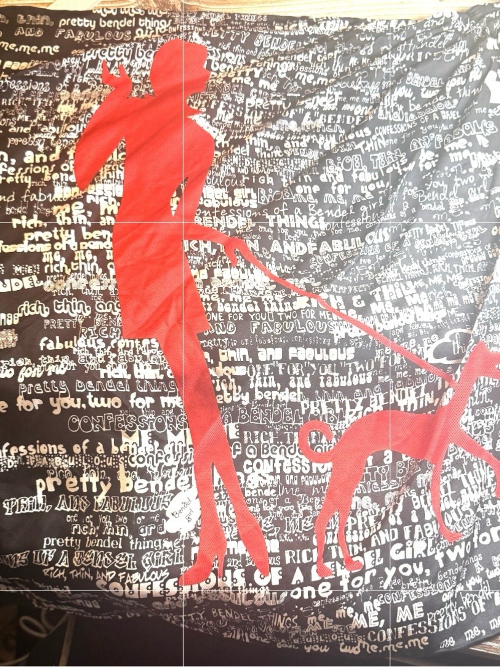 Henry Bendel Red Silhouette Dog scarf